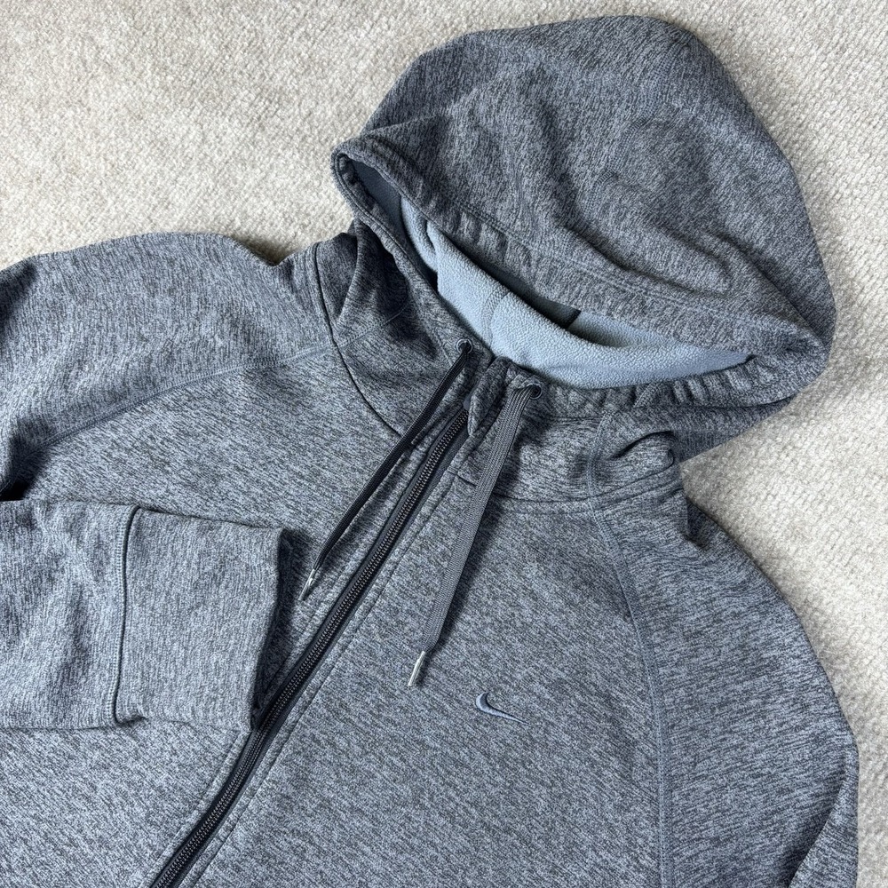 Nike Therma-FIT Full Zip Hoodie Women's XL Gray Fleece Lined Athletic Jacket